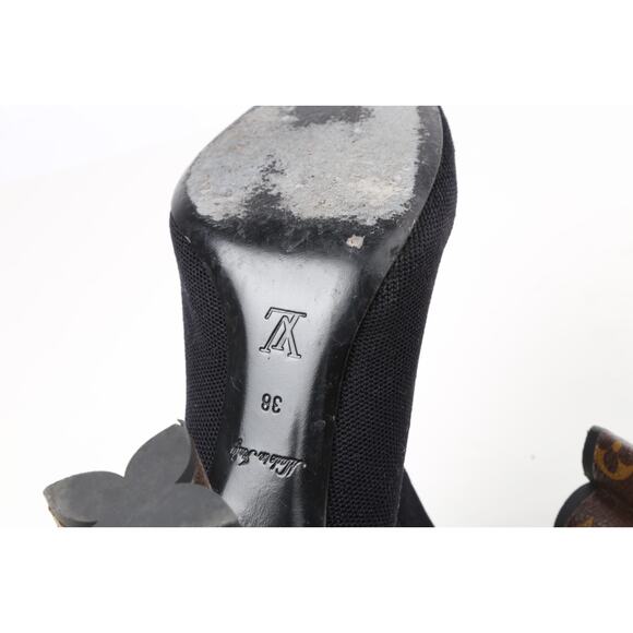 LOUIS VUITTON Boots Monogram Stretch Silhouette Socks Ankle Size 38 - Picture 15 of 16